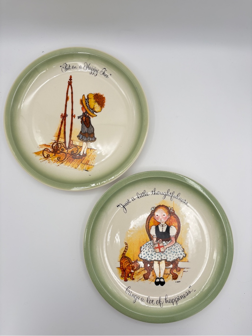Two Vintage 1972 Holly Hobbie Decorative 10.25 inch Collector Plates